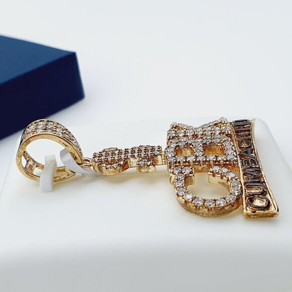 "14K Gold Plated Cubic Zircon Pendant, INUS1BR223 - Picture 8 of 9